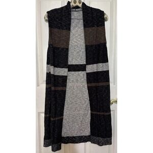 Cardigan Knit Striped Open Front Long‎ OFSA